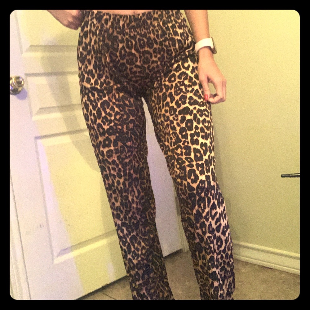Cheetah print long pants